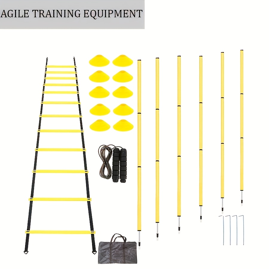 Agility ladder kit with ten marker cones