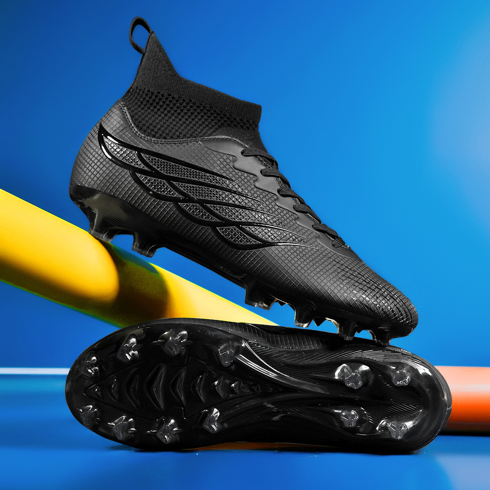 Adult AG-stud football boots with a high collar