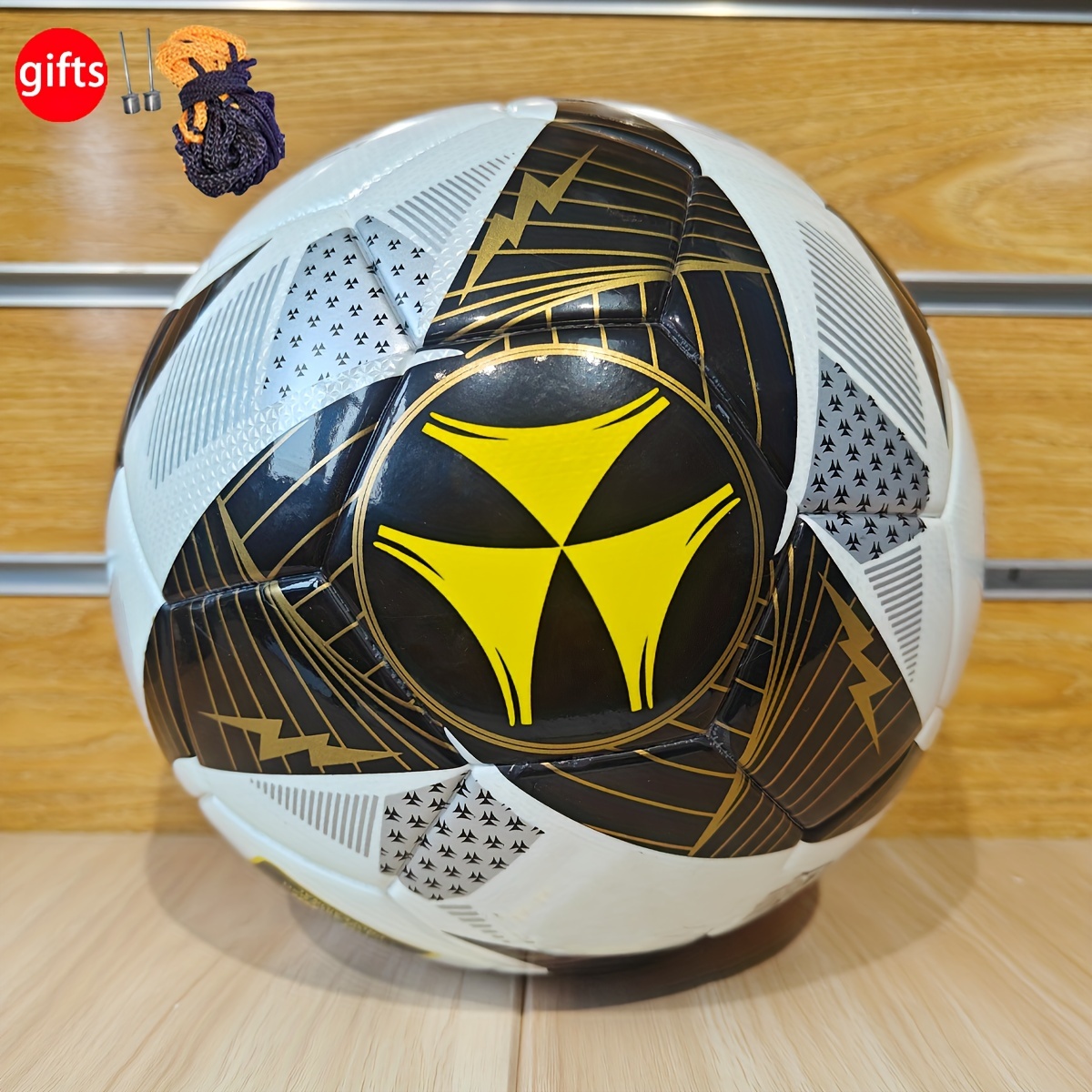 Size 5 thermally bonded football with faux-leather covering