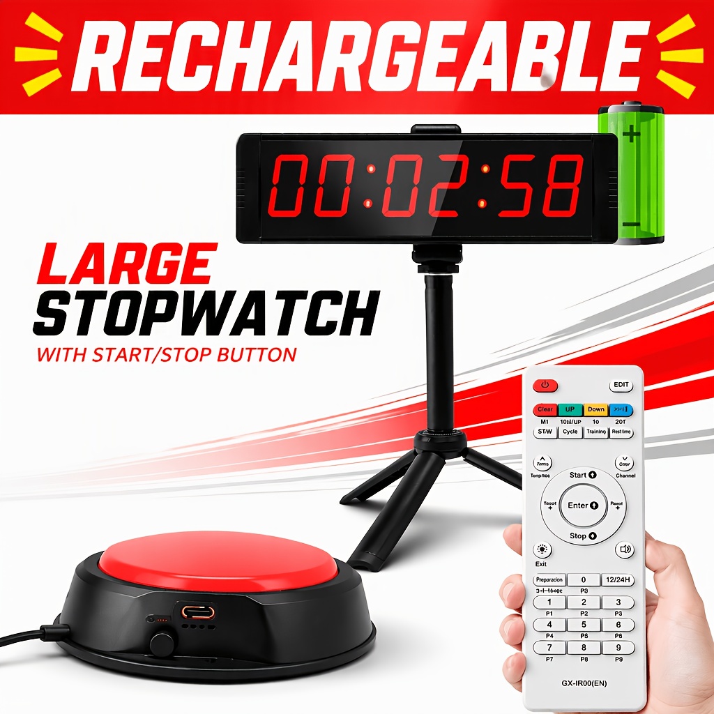 LED interval timer with remote and buzzer