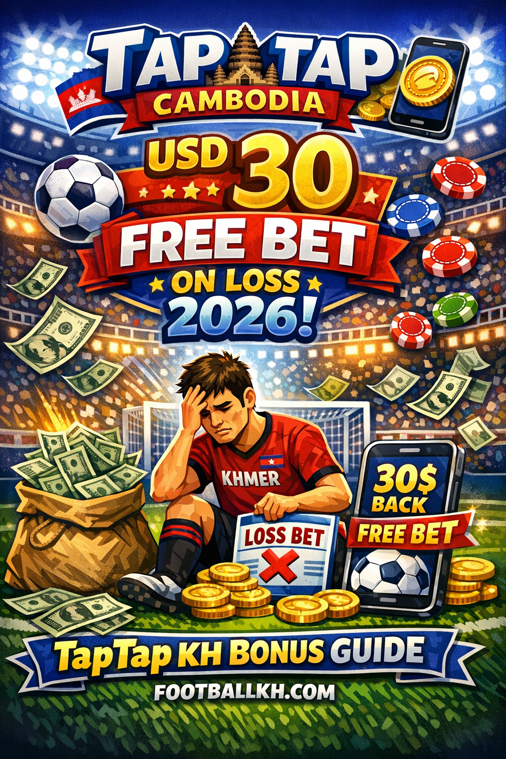 TapTap KH 🇰🇭 USD 30 Free Bet on Your Loss (2026) ⚽