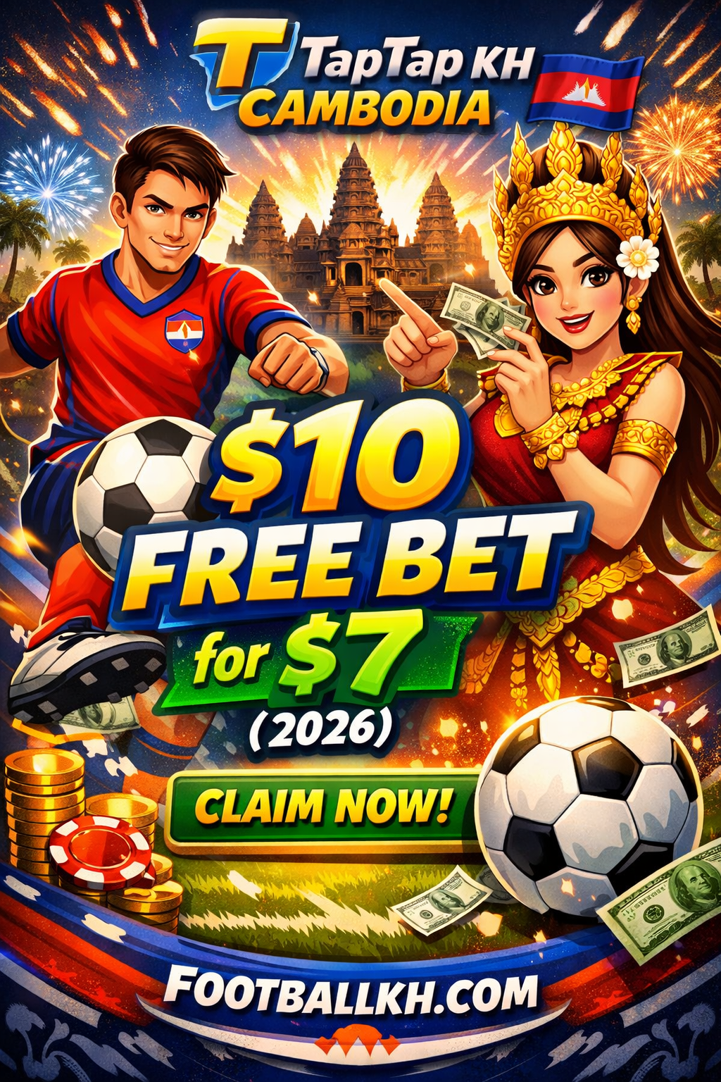 TapTap KH Cambodia: Get $10 Free Bet for Just $7! ⚽💸