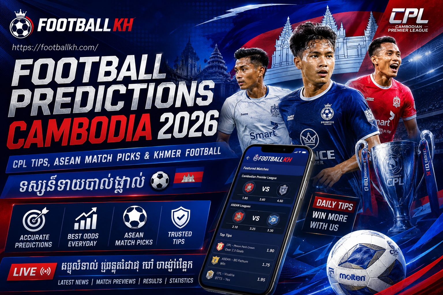 Football Predictions Cambodia 2026 CPL Tips, ASEAN Match Picks & Khmer Football ទស្សន៍ទាយបាល់