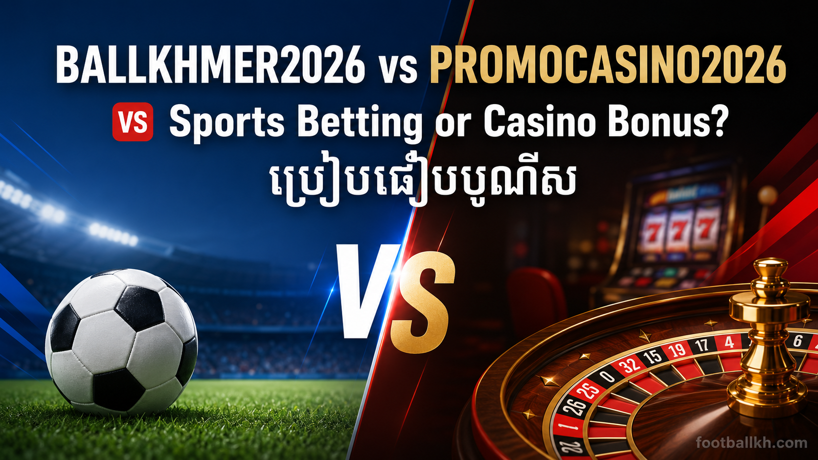 BALLKHMER2026 vs PROMOCASINO2026 Sports Betting or Casino Bonus? | ប្រៀបធៀបបូណឹស